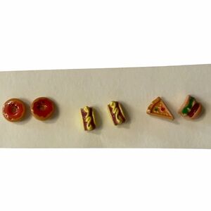 Set of 3 Pairs of Food-Themed Earrings